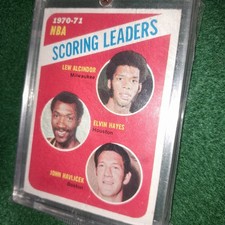 1971-72 Topps # 139 NBA Scoring Average Leaders Alcindor, Havlicek, Hayes