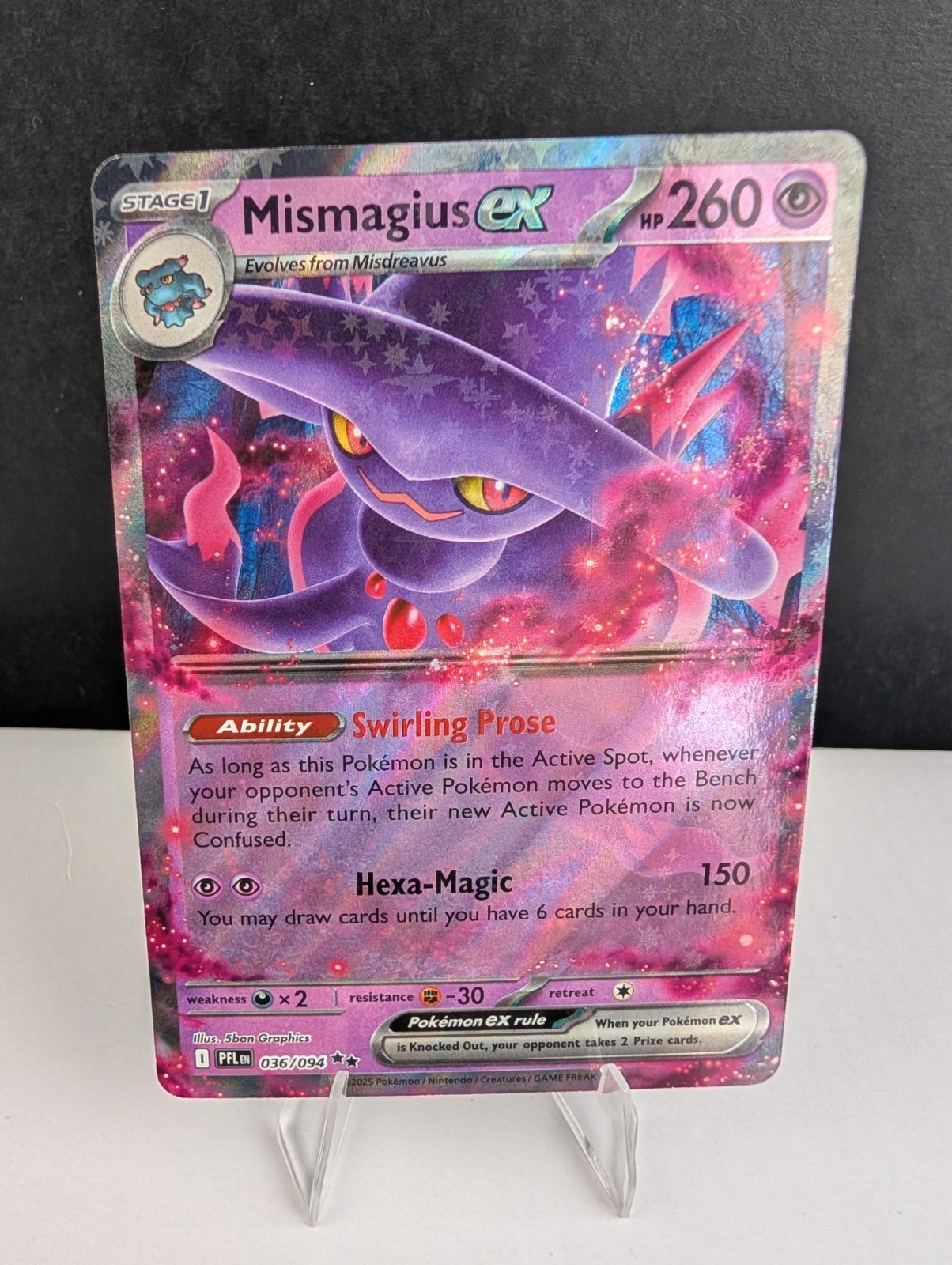 Mismagius Ex 036/094 Phantasmal Flames NM Pokemon