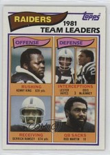1982 Topps Team Leaders Kenny King Lester Hayes Odis McKinney Rod Martin 0nr3