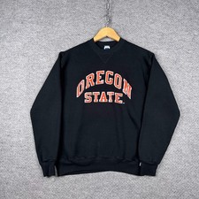 Vintage Russell Athletic Sweatshirt Mens Medium Black Crewneck Made In USA OSU