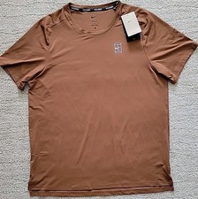 Nike Court Advantage Dri-fit Tennis Shirt Men's S NWT 70 FZ6910-281 Brown Tee