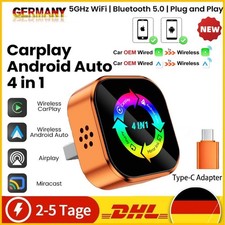 Wireless CarPlay Adapter 4in1 AirPlay MirrorLink Navi Musik Auto iOS Android