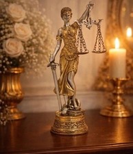 Justitia Statue – Göttin der Gerechtigkeit – gold/silber – ca. 19 cm – Deko