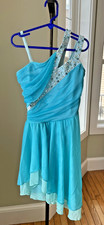 Teal jazz / lyric / solo costume child large NWOT