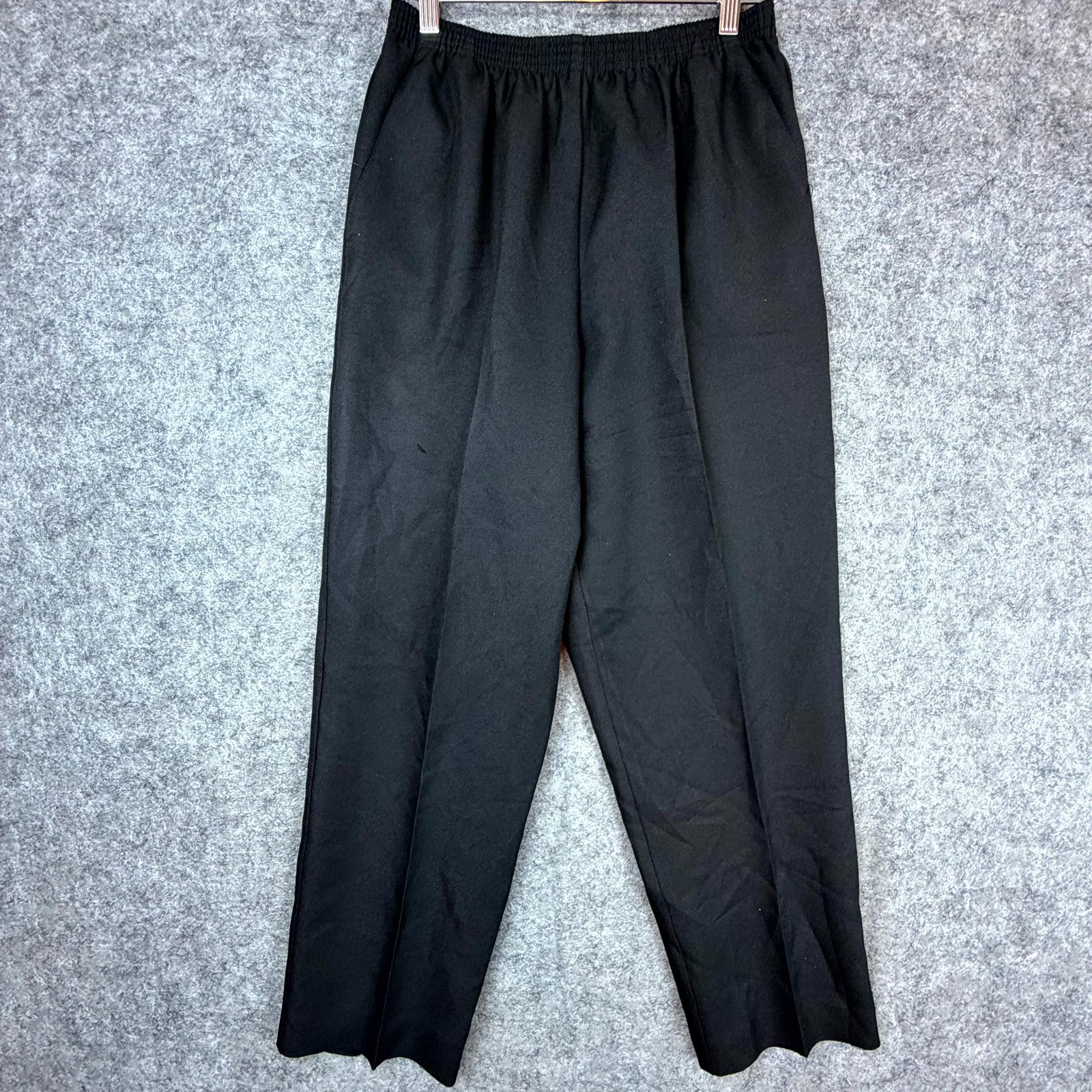 Alfred Dunner Grandma Pants Womens 12P Black Pull On Straight Leg Casual