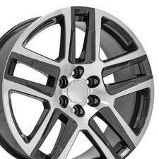 22 Inch Machined Gunmetal 5913 Rims Set4 Fits Tahoe Suburban Silverado