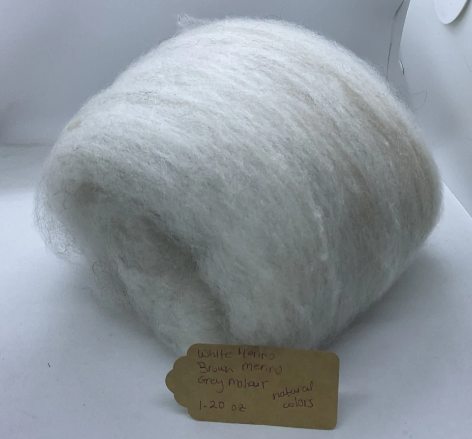 Merino Mohair Carded Batt Natural Colors Spinning From Raw Wool - Image 2 of 4