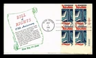 US COVER BILL OF RIGHTS 175TH ANNIVERSARY FDC PLATE BLOCK KHOL KRAFT