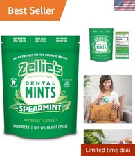 Zellie's Natural Spearmint Mints - 540 Count, Dentist-Recommended Oral Care
