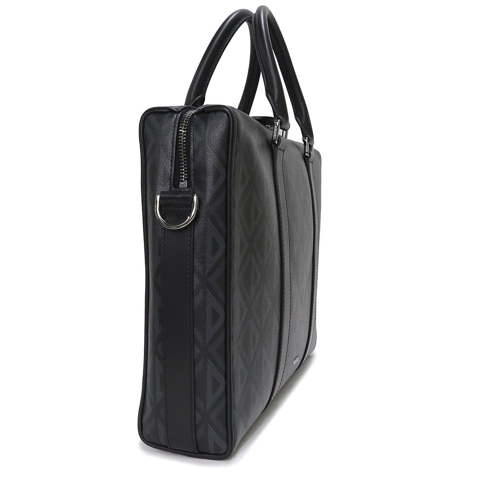 Christian Dior CD Diamond Rango Briefcase Business Bag Canvas, Black 1ADBR166CDP image 4