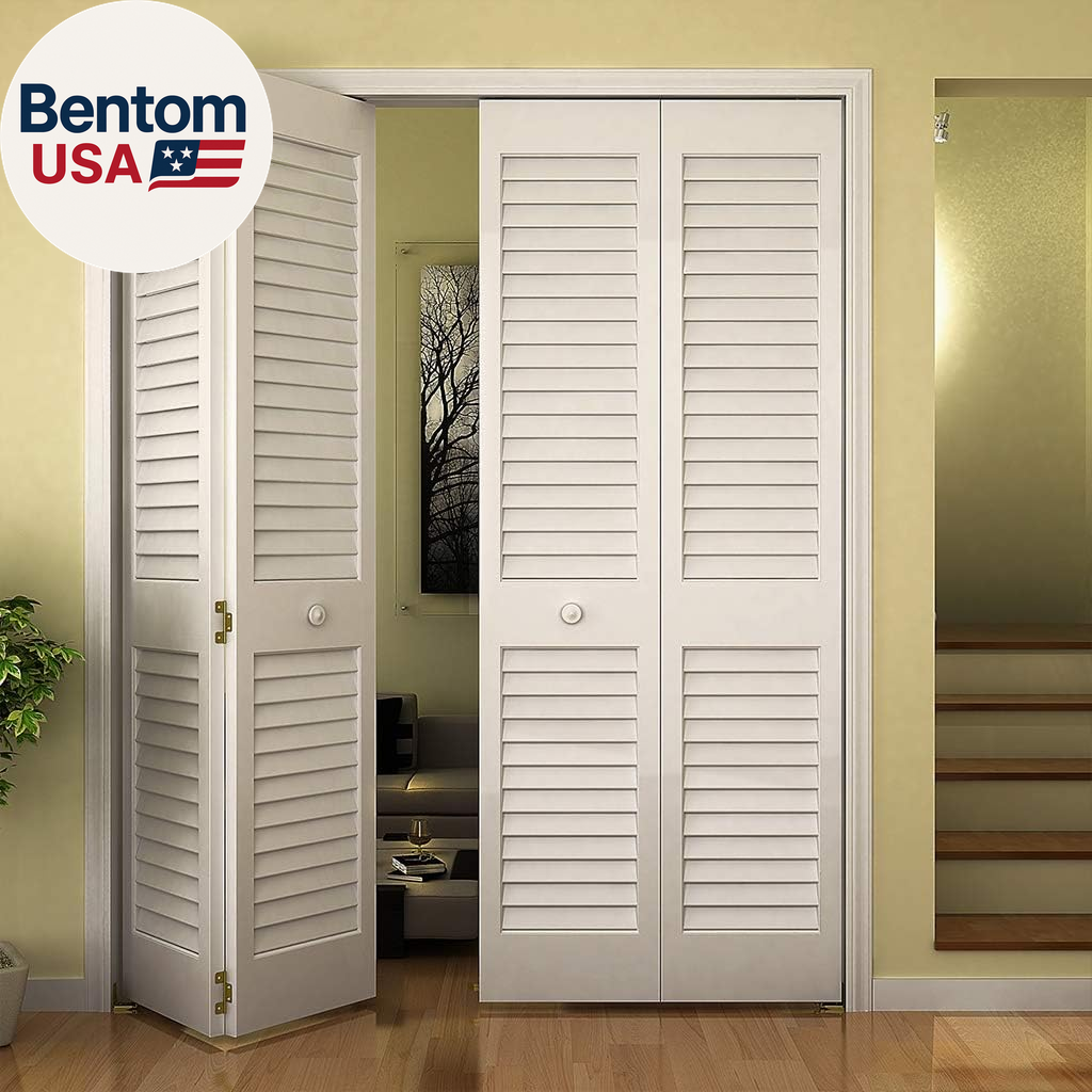 1 Closet Door(24X80), Bi-Fold, Louver Louver Plantation Primed