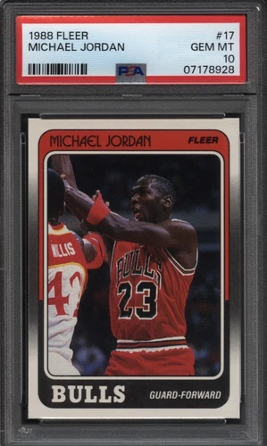 1988 Fleer #17 MICHAEL JORDAN Chicago Bulls PSA GEM MT 10 & Dead Centered!