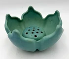 Vintage Van Briggle Art Pottery Ming Blue Lotus Bowl with Flower Frog Colo USA