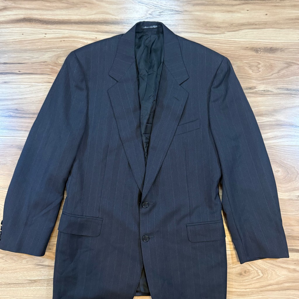 Canali Men’s Wool Blazer Navy Pinstripe 40R