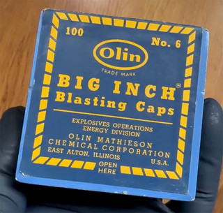 Olin Antique Blasting Caps Box (empty) Excellent Condition From Bisbee Estate