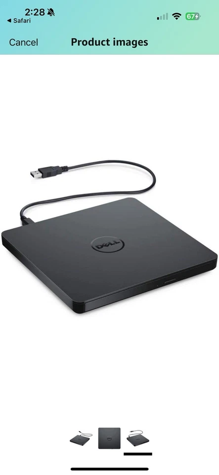 Dell Dw316 Usb Slim Dvd Drive Dvd+/-rw External Drive With Burner - New Sealed - Image 2 of 4