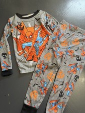 Spider-Man Marvel Boys Halloween Pajama Set Glow Theme Long Sleeve Pants Size 6