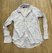 Tommy Hilfiger Mens Button-Up Shirt Long Sleeves Polka Dot Blue White 15-32/33