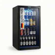 Freeze. 90L Getränkekühlschrank Glastürkühlschrank frostfrei Schwarz Glas Mini