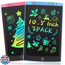2 Pack LCD Writing Tablet for Kids, 10.5 inch Colourful Doodle Board Erasable