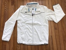 New Arena Track Jacket M White Lightweight Full Zip Breathable Mesh, ZipPockets