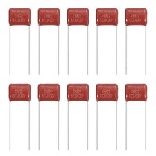 20Pcs CBB22 630V 832J 0.082UF Metallized Polypropylene Film Capacitors, Red
