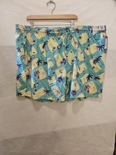 NWT Caribbean Roundtree  Yorke Swim Shorts Trunks Men's 4XB Lined Zip Pocket