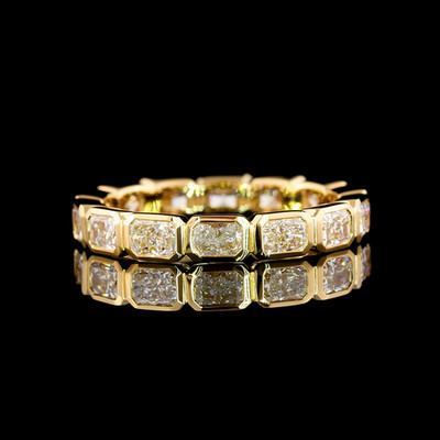 2,00 ctw Radiant Lab Grown Diamond Eternity Wedding Band 14K White Gold VVS2 E