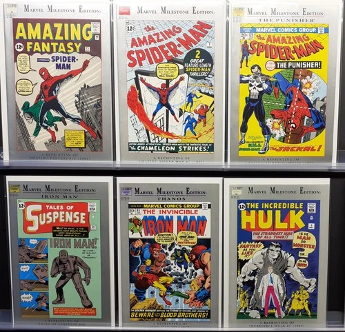 MARVEL MILESTONE LOT AMAZING FANTASY 15 SPIDER-MAN #1 & #129 TOS 39 HULK 1 IM 55