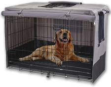 Privacy Dog Crate Cover 42 Inch, Durable 600D Canvas Water Resistant Windproof P