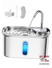 Cat Water Fountain Stainless Steel 2.5L 85oz Fountain + Filter for Indoor Use