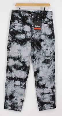 KICKERS CLASSIC UNISEX TIE DYE TROUSERS SIZE 30 GREY BLACK IB