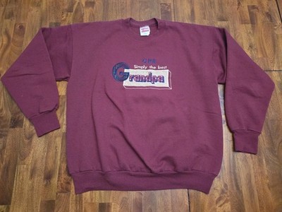 Vintage Simply The Best Grandpa Hanes Sweatshirt Large Graphic Pullover USA Made