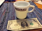 Vintage Ponderosa Restaurant White Milk Glass Pyrex Coffee Mug-excellent-USA