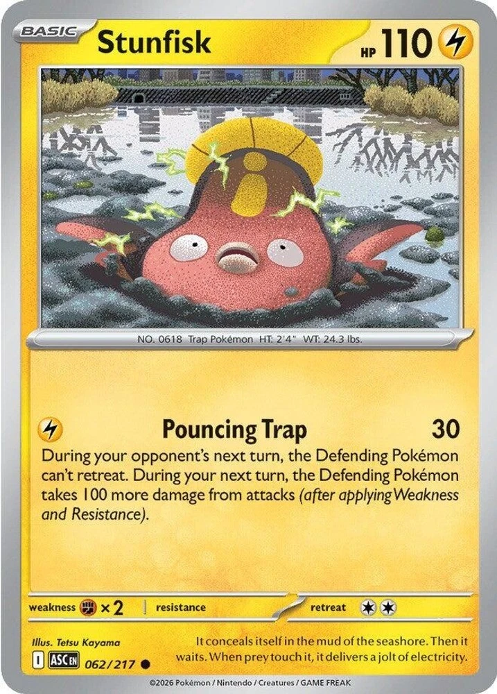 Stunfisk - Ascended Heroes #62 Price & Value ($0.19) | PokeScope