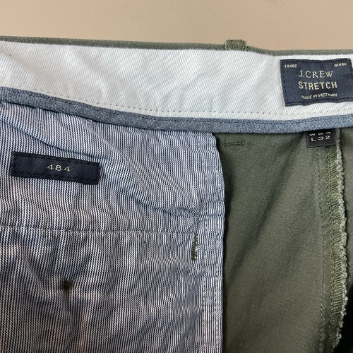 J Crew 484 Elasticizzato Uomo 33 X 32 Verde Piatto Fronte Cotone Spandex - Foto 11 di 12