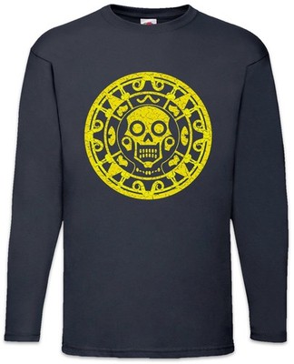 Aztec Skull Symbol Langarm T-Shirt Art American Indians Tribe Native Azteken