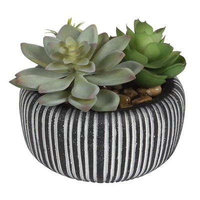 Artificial Succulent Plant in Decorative Stone Pot Multicolor for Home Desk