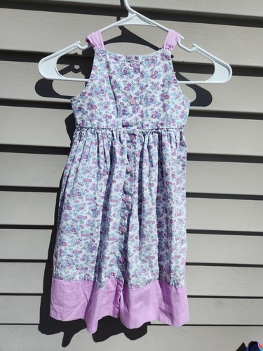 Osh Kosh Girl 4 Sleeveless Dress 100% Cotton Purple Floral Summer Dress Spring - Picture 1 of 3