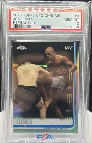 2019 Topps Chrome UFC Jon Jones #1 Refractor PSA 10 Gem Mint
