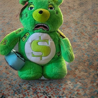 Sprayground Green Plush Bear Faux Fur Backpack Multiple Zippers Removable Straps