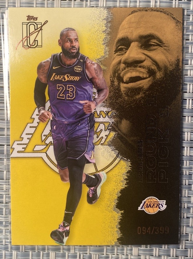 2025-26 Topps Signature Class LeBron James 094/399 Yellow Color Match Lakers