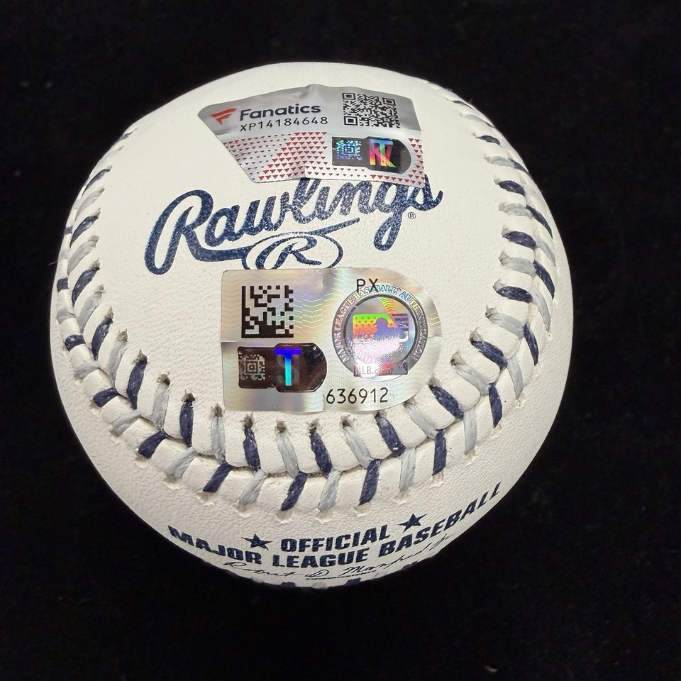 Aaron Judge Signed Yankees Team Stitch Logo Baseball MLB Holo Fanatics ...