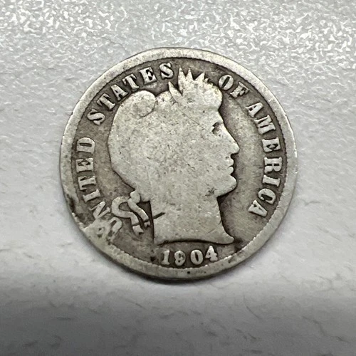 1904 Barber Liberty Head Dime 90% silver Actual coin Worth To Fill A Spot