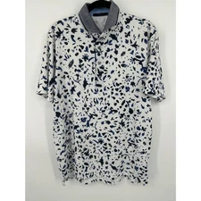 Greyson Golf Shirt Polo Wolf Forest Print Arctic White Men's M