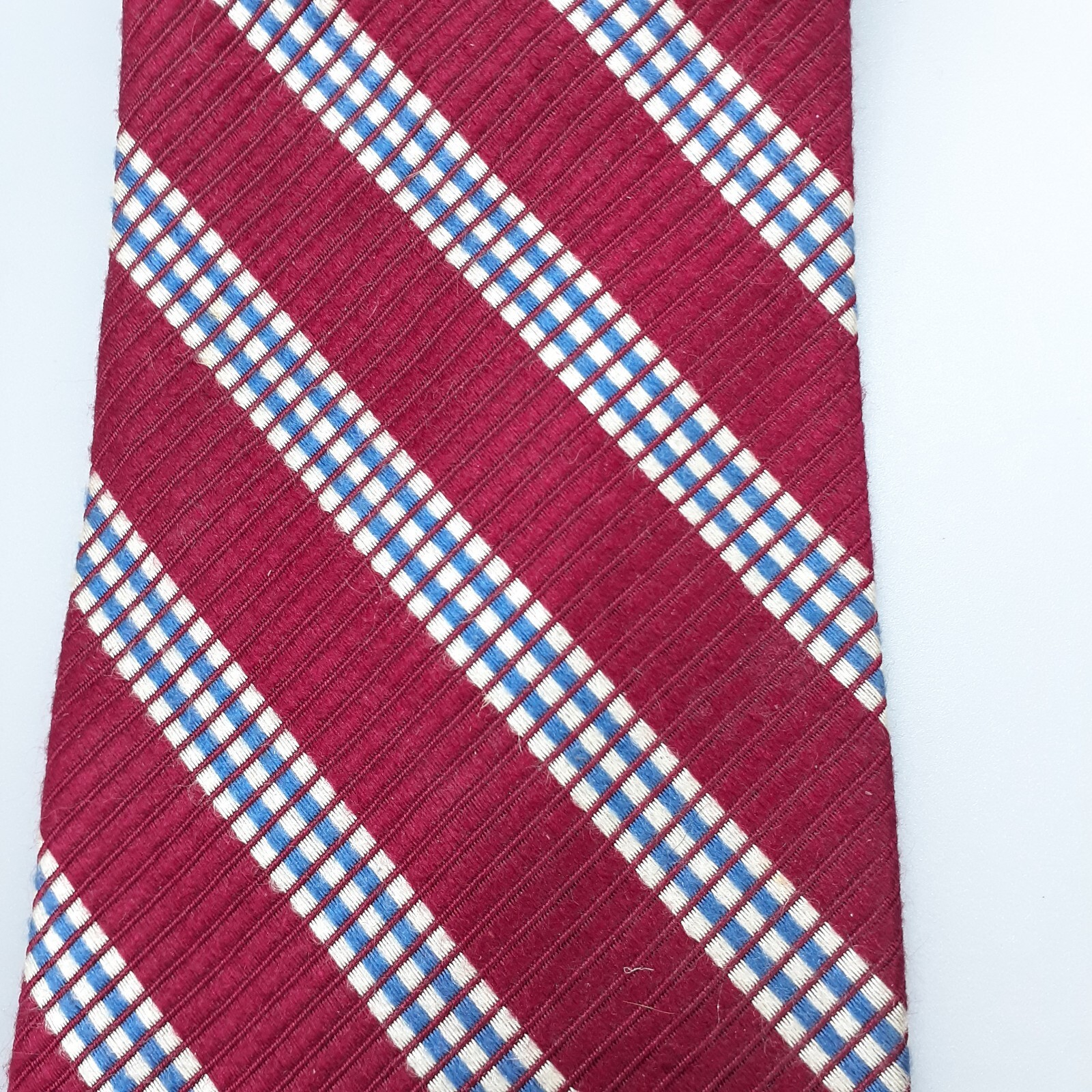 Brooks Brothers Basics Geometric Stripe Silk Necktie Red White Blue Tie 58x3.75 thumbnail 2