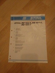 Stihl RE 102 K RE 104 K RE 106 K Hochdruckreiniger Ersatzteilliste