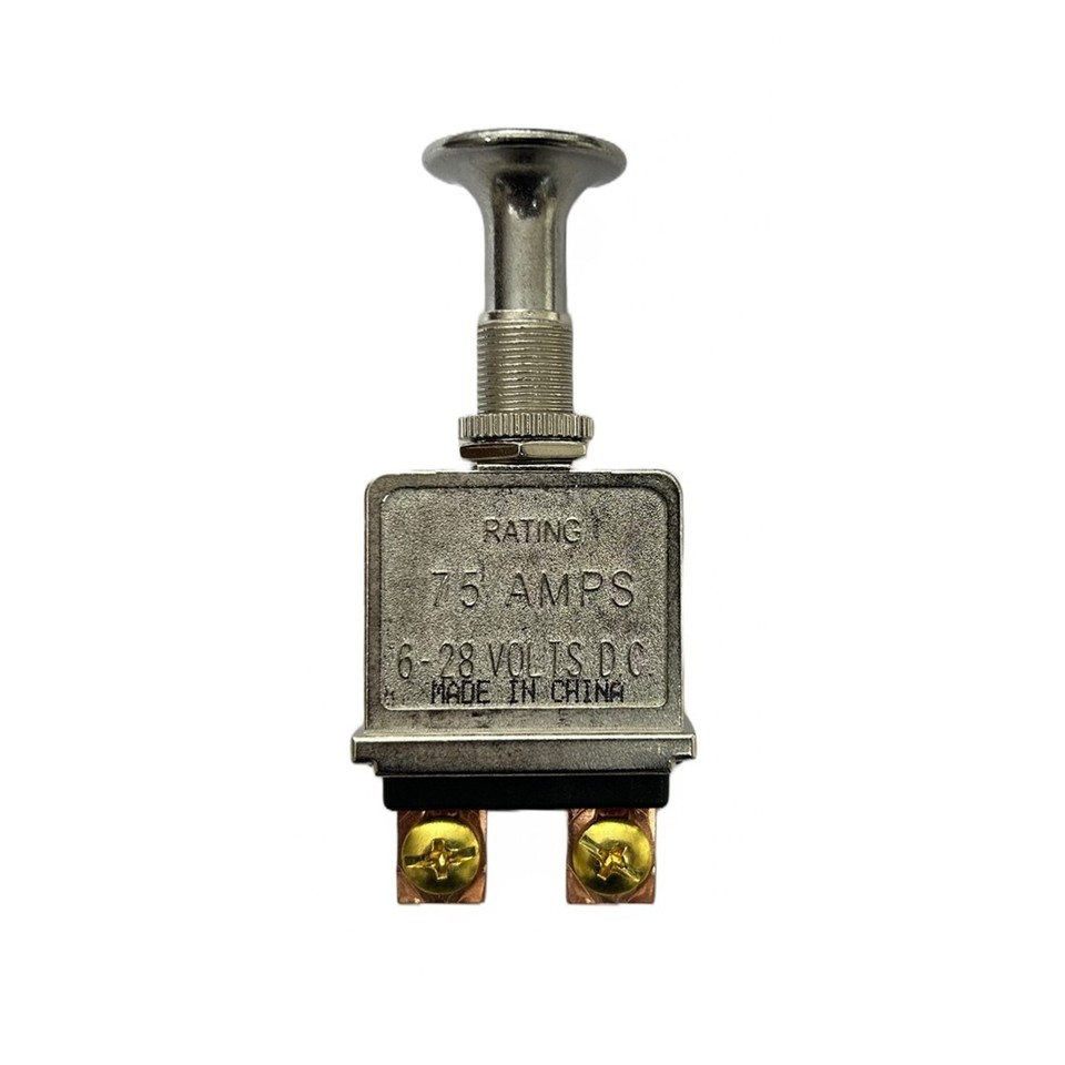 12V 75A Heavy Duty Metal Chrome Push Pull On Off Switch Classic Car Van ...