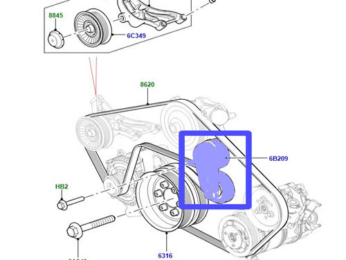 LAND ROVER PRIMARY DRIVE BELT TENSIONER RANGE ROVER LR4 SPORT DEFENDER LR071035