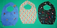 NEW handmade cute CHILD BABY BIB colorful crayons school fun Raggedy Ann & Andy